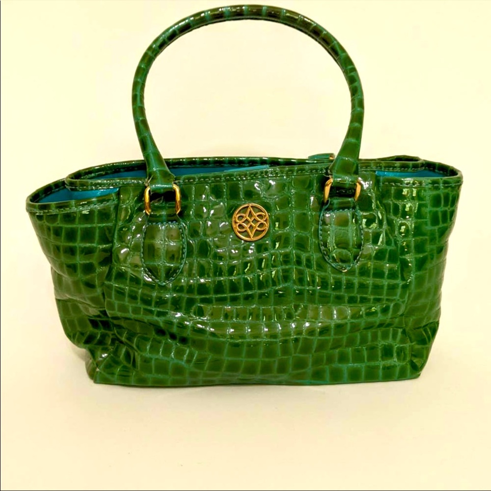 Antonio Melani Green Turquoise Patent Shoulder Bag